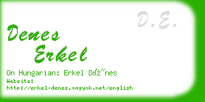denes erkel business card